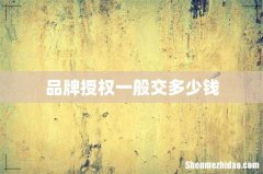 品牌授权一般交多少钱