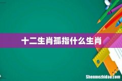十二生肖孤指什么生肖