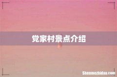 党家村景点介绍
