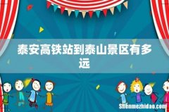 泰安高铁站到泰山景区有多远