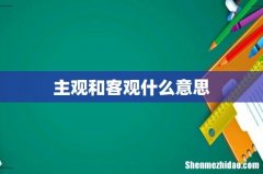 主观和客观什么意思
