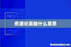 煮酒论英雄什么意思