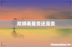 双狮表星贵还是贵