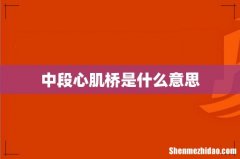 中段心肌桥是什么意思