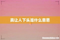 真让人下头是什么意思