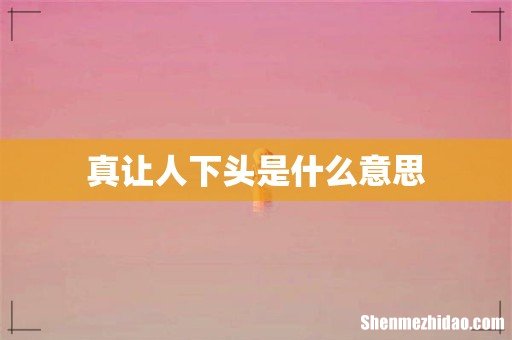 真让人下头是什么意思