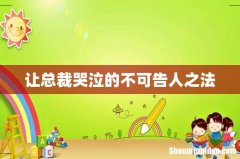让总裁哭泣的不可告人之法