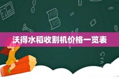 沃得水稻收割机价格一览表