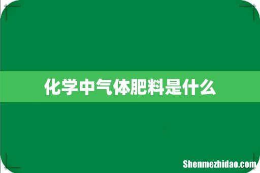 化学中气体肥料是什么
