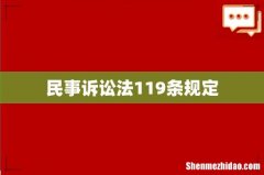 民事诉讼法119条规定