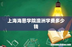 上海海恩学院澳洲学费多少钱