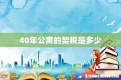 40年公寓的契税是多少