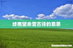 终南望余雪古诗的意思