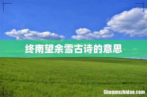 终南望余雪古诗的意思