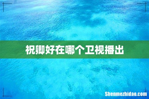 祝卿好在哪个卫视播出
