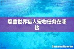 魔兽世界猎人宠物任务在哪接