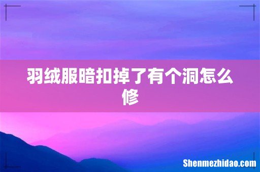 羽绒服暗扣掉了有个洞怎么修