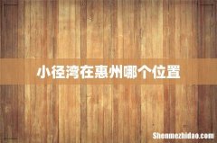 小径湾在惠州哪个位置