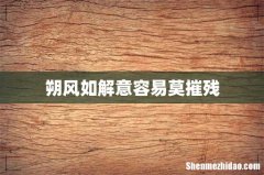 朔风如解意容易莫摧残