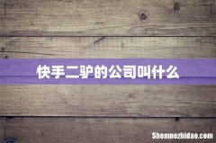 快手二驴的公司叫什么