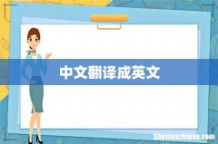 中文翻译成英文