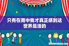 只有在雨中我才真正感到这世界是活的