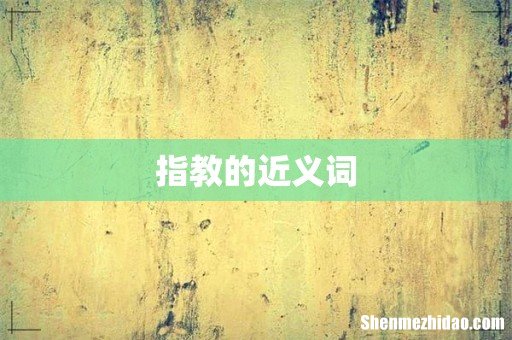 指教的近义词