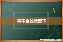 带不走的就留下