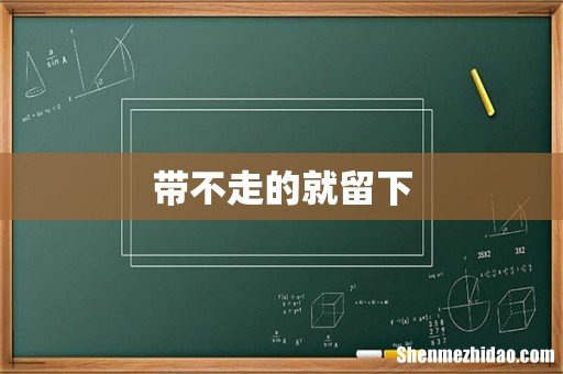 带不走的就留下