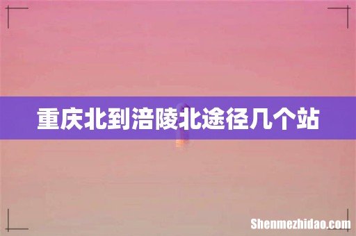 重庆北到涪陵北途径几个站