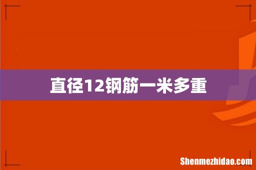 直径12钢筋一米多重