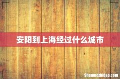 安阳到上海经过什么城市