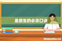 鱼放生的必念口诀