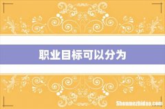 职业目标可以分为