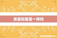 质量和重量一样吗