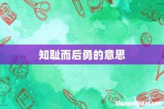 知耻而后勇的意思