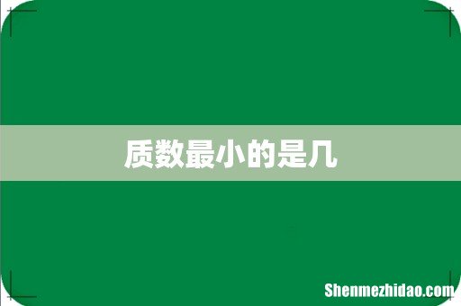 质数最小的是几