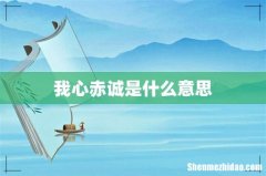 我心赤诚是什么意思