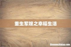 重生军嫂之幸福生活