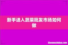 新手进入蔬菜批发市场如何做