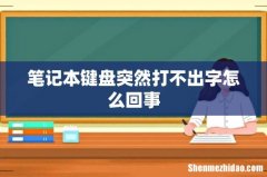 笔记本键盘突然打不出字怎么回事