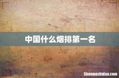 中国什么烟排第一名