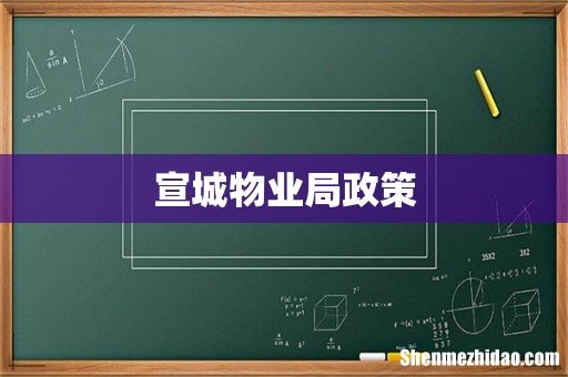 宣城物业局政策