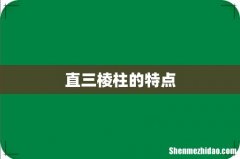 直三棱柱的特点