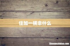 住加一横念什么