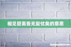 相见管夷吾无复忧矣的意思