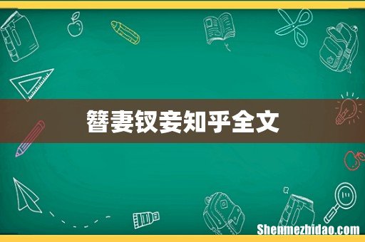 簪妻钗妾知乎全文