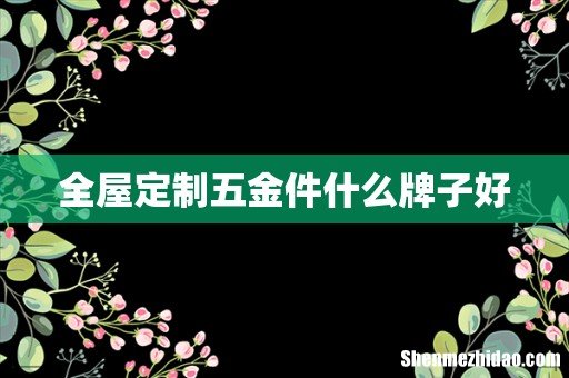 全屋定制五金件什么牌子好
