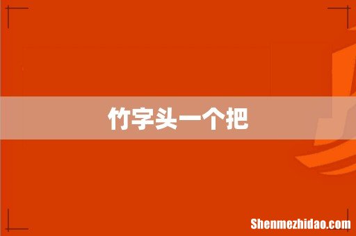 竹字头一个把