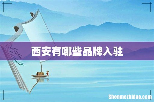 西安有哪些品牌入驻
